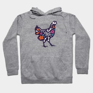 Colorful Day of the Dead Chicken | Dia de los Muertos Animals Hoodie